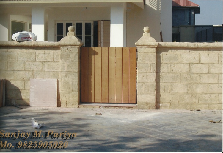 Durable stone compound wall with elegant design