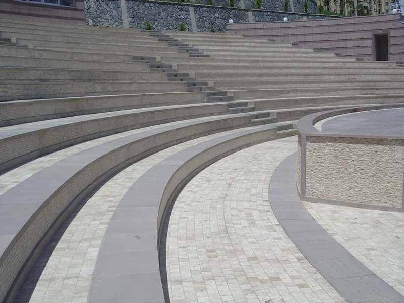 Stone tiled bathroom wall with textured finish